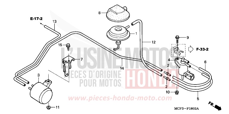 VALVE SOLENOIDE (VTR1000SP2/3/4/5/6) von VTR1000 SP-2 ROSS WHITE (NH196B) von 2002